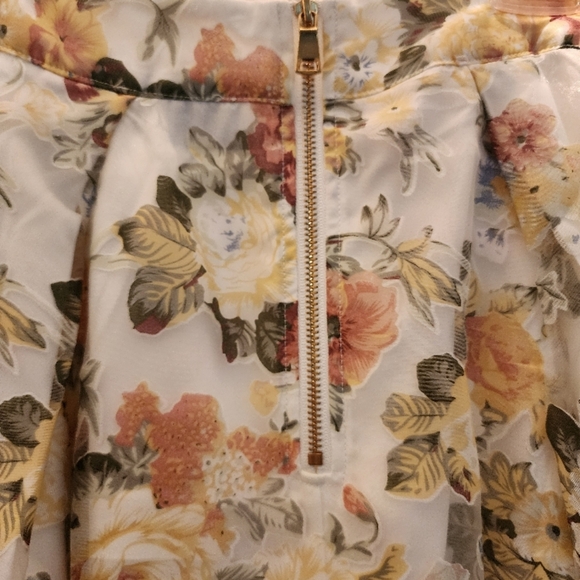 Gracia Blue Pink Floral Midi Skirt A-Line High-Low Cocktail - Picture 4 of 7